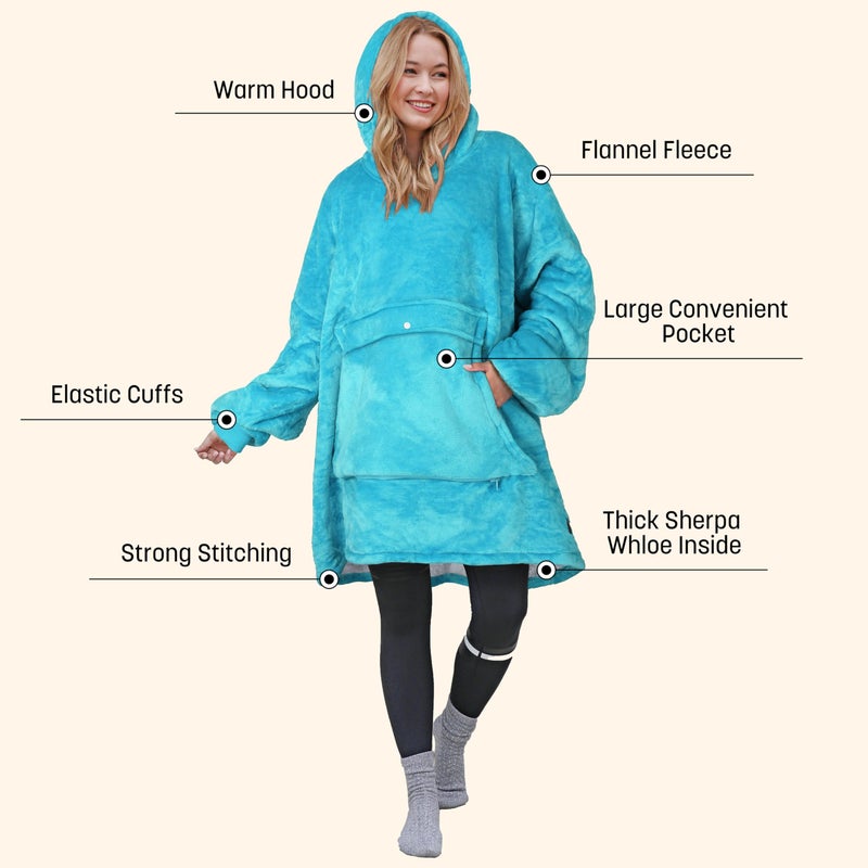 Catalonia Oversized Wearable Blanket Hoodie Sweatshirt, Comfortable Sherpa Lounging Pullover for Adults Men Women Teenagers Wife Girlfriend Gift - Image 3